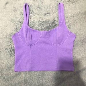 Zara Purple Lined Sleeveless Crop Top